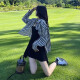 圣保美衬衫连衣裙女夏季套装长袖春秋新款2025法式气质吊带短裙子小个子 衬衣+吊带裙【套装】 M 码