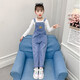 Kinderkleidung Girls Overalls für neue Frühling und Herbst Koreanische Version von Mid-Large Children's Suit Denim Overalls zweiteiliger Set 10-13 Jahre altes Modehemdstil Größe 140 Größe Empfohlene Höhe von 135 cm