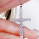 Bindao pt950 platinum cross pendant moissanite L stone full of diamonds fashion simple temperament women's necklace cold style