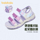Balabala children's shoes children's sports sandals girls beach shoes summer sweet mesh breathable shoes Velcro pink purple 70005 36 (foot length 22.1-22.7/inner length 23.2)