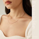 Chow Tai Sang 18K gold necklace for women, colored gold clavicle O-shaped chain, birthday gift for girls, about 0.8g 45cm