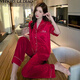 Pyjamas de style Victoria pour les femmes au printemps et à la glace d'été Silk à manches courts à manteau petit de style parfumé Internet Célébrité des vêtements de maison minces peut être porté à l'extérieur du costume 833 # Jacquard Houndstooth [jaune violent] L [100-115Jin [Jin est égal à 0,5 kg]]]