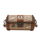 I.t Dankles Hong Kong Brand Geuthesine Leather Women's Bag 2025 Nouvelle niche Boucle de serrure imprimée sac cylindrique Sac à épaule large Sac à corps croisé à un épaule Couleur Khaki (coffret cadeau Counter Box Set)