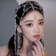 Lingchuan Korean style bridal wedding headdress, wedding dress, tassel forehead ornaments, hair accessories, super fairy atmosphere, high-end crown, photo and makeup accessories, single crystal forehead ornaments