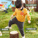 Dudu Home Clothing's Vêtements Boy Automne Suisse d'automne Children's Sportswear Baby Polo Two-Piece Set Children's Automne's Automn Black and White Strips 100