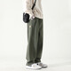 Dingfengbaoluo casual trousers pure cotton loose straight pants autumn wide-leg workwear pants men HM9901 military green XL