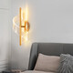V-POWERled wall lamp light luxury modern minimalist living room background wall lamp Nordic designer Internet celebrity bedroom bedside wall lamp P725 gold_three-tone lighting 11W