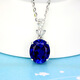 Fei Goose Sapphire Pendant 925 Silver Plated 18K Gold Necklace Colored Gemstone Crystal Tanzanite Color Women's Picture Color Pendant with 40cm Silver Chain