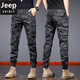 
Jeep (JEEP) spring pure cotton camouflage work pants for men loose straight tying pants American spring and autumn style wear-resistant and dirty casual pants 692B camouflage khaki 29 (waist circumference 2 feet 2)