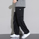 Dingfengbaoluo ice silk quick-drying casual pants for men's American workwear trendy versatile straight-leg high-length trousers K515 black XL