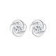 Jingzi PT950 platinum earrings, lucky four-leaf clover fashion earrings, heart of the ocean jewelry, Valentine's Day gift for girlfriend, AU750 premium model-topaz