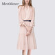 
MeetMetro Mayer French fairy dress for women 2025 autumn new high-end temperament pure and sexy skirt dress long skirt lotus powder [spot lightning] L
