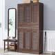 JIAYI shoe cabinet solid wood home door large capacity simple modern entrance cabinet balcony storage cabinet American high cabinet six doors walnut color