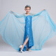 Yiai Elsa Princess Dress Autumn and Winter Frozen Girls Dress Elsa Skirt Floor-length Skirt New Year Clothes Performance Costume Blue Sequin Skirt Short 120 (recommended height 110-120cm)