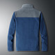 ROMON jacket men's autumn and winter trendy baseball uniform fleece jacket thickened stand-up collar polar fleece jacket men's ZR58 blue XL