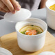 Bethes Ceramic Bowl Stew Cup Waterproof Stew Cup Soup Cup Steamed Egg Custard Bowl Steaming Cup Earthen Pot Stew Cup Yan Cup Covered Spoon and Sauce 420ml