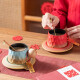 Cadeau de fiançailles de mariage haut de gamme Han Hui pour mariée, couple de mariée, amis, meilleur ami, souvenir pratique, ensemble de tasse H63 [rouge + bleu] coffre-cadeau