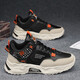 Mountain Flower Creek [optional with velvet] Men's shoes, autumn and winter new cotton shoes, sports and casual running thick soles, versatile dad's trendy shoes, black orange [upgraded version]-2601 39