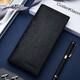 Coilenklaon genuine leather men's wallet personalized vertical youth wallet business casual long ticket clip card bag wallet long elegant/black [high-end solid wood gift box]