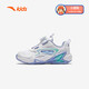 Anta-Kinder-Turnschuhe Mädchenschuhe 2024 Herbst und Winter Trendy Mesh Leder Knopf und Samt-Baumwollschuhe [Kindernahrungsmittel] Weiß/Fliederblau/Blau 9904-2 Größe 33