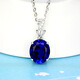 Fei Goose Sapphire Pendant 925 Silver Plated 18K Gold Necklace Colored Gemstone Crystal Tanzanite Color Women's Picture Color Pendant with 40cm Silver Chain