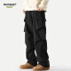 Homlean American funktionaler Fallschirmjäger Arbeitshose Frühling und Sommer Lose Nische Weitbein Casual Wanderhose S6603 Schwarz 2xl
