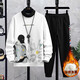 Le sweat-shirt à col à demi-haut de Pei Shiyan en automne et en hiver, garçons de 12 à 15 ans, épaissis à la mode et beau top 3291 Sweat-shirt gris + pantalon plus en velours épaissie L (80-100jin [Jin équivaut à environ 0,5 kg]))