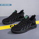 2025 Nouveaux chaussures décontractées pour hommes Volant volant en tricot, chaussures pour hommes respirant semelles douces douces confortables à l'usure de grande taille 755-Black 48