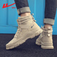 
Warrior men's shoes summer breathable 2025 new mountaineering Martin boots non-slip camping labor protection high-top canvas work shoes khaki 42