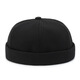 
Mo Zilan brimless hat men and women same round hat yuppie hat watermelon hat round hat landlord hat trendy brand spring and autumn retro melon skin hat black adjustable