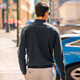 Mr. Bu Seagull Neck Cardigan Spring and Autumn Solid Color Machine-Washable Men's Sweater BT12512 Ore Lime M (170)
