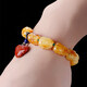 Longyin Beeswax Bracelet Amber Bracelet for Women and Men Pixiu Single Circle Bracelet South Red Ruyi Lock Birthday Gift YJ 8*14mm About