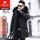 Pierre Cardin (Pierre Cardin) Park Overcoming Men's Winter Mink Coat Mabinet Fur Fur Fur intégré Haune Veste en cuir authentique Veste à capuche Green militaire L