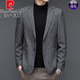 Pier Cardin Brand léger Luxury Vêtements pour hommes, veste de costume de laine pour hommes, haut de style d'âge moyen et jeune coréen Slim Single Top, simple costume à deux boutons en tricot gris 180 / xl