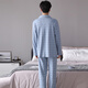 Cat Man Pure Cotton Pyjamas Herren Frühling und Herbst Langarmhose großer Größe lässig losen Heimkleidung Set Alle Baumwolle können äußere Verschleiß 3880 Hellblau M [vorgeschlagen 90-110jin [Jin gleich 0,5 kg]]