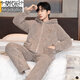 MODAL-Herren-Pyjamas in Winterbekleidung Wärme, verdickter Samtkorallen-Samt dreischichtige Baumwoll-Reißverschluss Flanell-Heimset N9904 Hellgrau Set l Gewicht (90-120jin [Jin entspricht 0,5 kg]))