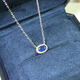Yuan ethnic group 0.55 carat sapphire necklace women's natural colored gemstone jewelry 925 silver inlaid sapphire necklace