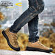 Zapatos de cuero dinámico de camello zapatos de senderismo genuino de cuero genuino no deslizamiento de otoño e invierno al aire libre zapatos de ancianos con la punta de los pies cómodos zapatos de trabajo casuales marrón (capa superior de vaca) 9888 38 zapatos de cuero estándar tamaño