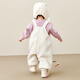 Mini Bala for boys and girls in autumn and winter new cute belly-protecting baby plus velvet overalls pants milk white 10504 90 cm