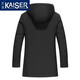 KAISER mink parka men's hooded mink fur lining mink coat men's political and business style office style nikk business wear black XL (175) (suitable for 120-135 Jin Jin equals 0.5 kg)