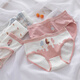 Kommandant Bear Pure Cotton Unterwäsche für Frauen Japaner gedruckter Baumwollschritt atmungsaktiven süßen und niedlichen Student Mid-T-Waist Slip Sommer Dünner Japanisch 9214 Paket 4 m