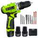 Daliwei Hand Electric Drill Wireless Home Rechargeable Pistol Drill Dual Battery Set Multifunctional Electric Screwdriver Electric Screwdriver Electric Drill Double Speed ​​Classic 12V [Two Batteries and One Charge]