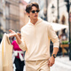 
Mr. Bu Bu’s thin base sweatshirt men’s silhouette top spring and autumn new long-sleeved hooded drawstring KT15689 Yami Apricot M /170