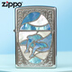 
ZIPPO kerosene lighter genuine windproof colored dolphin lover creative gift for boyfriend Valentine's Day Dolphin lover [new machine without oil] DY9902GQ