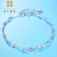 Falling Flowers and Crying Spring Platinum Bracelet for Women Pt950 Fashionable White Gold Carambola Perkin Anklet Pt999 Fine Solid Bracelet Pt950 Platinum Bracelet Length 16+2cm Adjustable