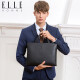 ELLEHOMME Men's Briefcase Fashion Genuine Leather Handbag Casual Business Computer Bag Cowhide Men's Bag 262510 Black