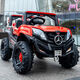 Babypure Glanz großer Kinder-Elektroauto Allrad-Offroad-Fahrzeug-Spielzeug-Fernbedienung Auto kann als Kinderwagen für Babypwinkel verwendet werden. Luxus Dual-Wheel-Laufwerk Red [Bluetooth Swing] Fernbedienung Standardeinstellung