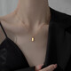 Crystal silver small gold brick necklace women's clavicle chain light luxury niche high-end pendant practical 925 silver jewelry birthday gift