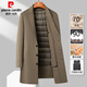 Pier Cardin High-End Wollmantel Herren Lange Windbreaker Jacket Herren neuer Business-Pendler Dickdown Liner Herren Black 170