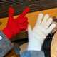 Muqing pure color knitted gloves winter men and women outdoor cycling warm thickened elastic fingered student gloves new year red one size fits all